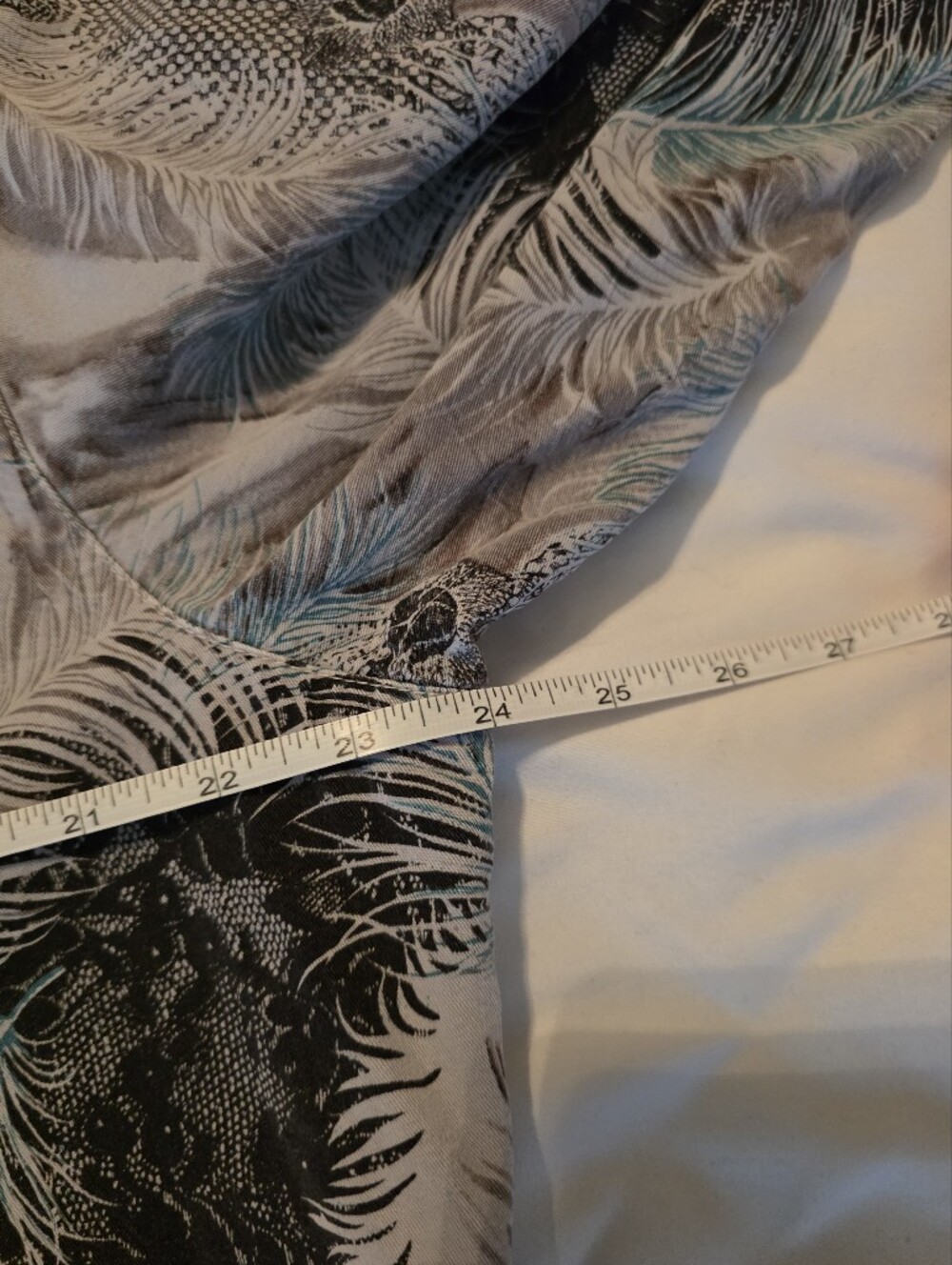 Tianello Vintage Feather Print Button Up Size L Made In The USA - Picture 6 of 10